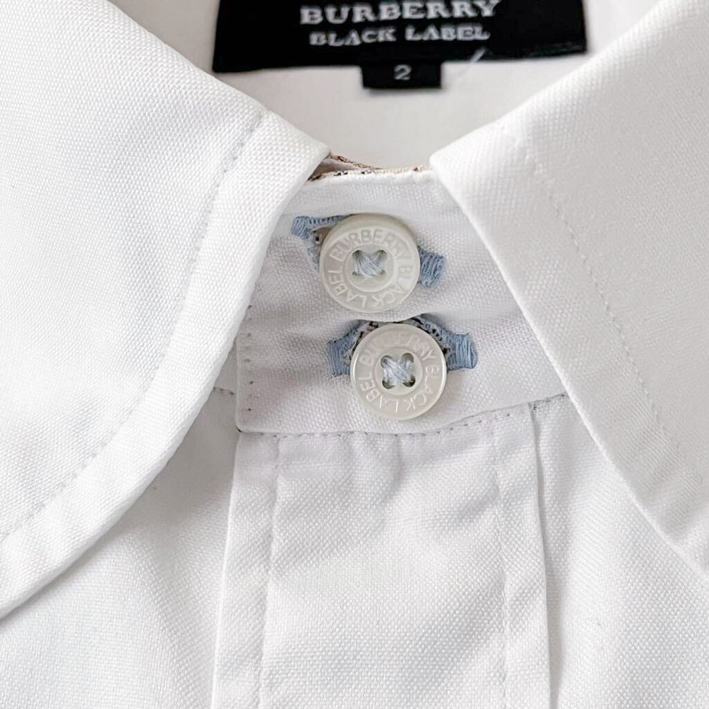  прекрасный товар Burberry Black Label BUBERRY BLACK LABEL кнопка down du evo to-ni рубашка с коротким рукавом 2 (M) белый noba проверка рубашка 
