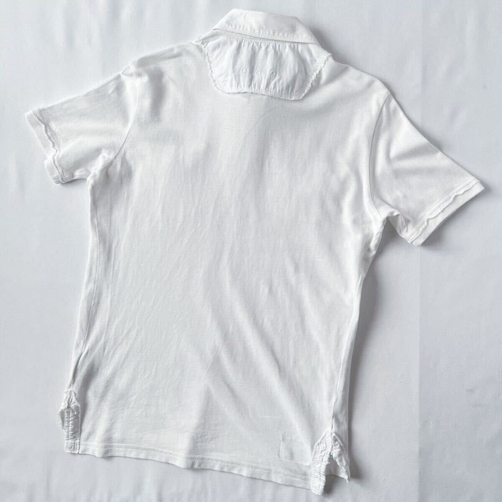 ディーゼル DIESEL ポロシャツ S (日本M) ホワイト ダメージ加工 白 カットソー 半袖 シャツ _画像9