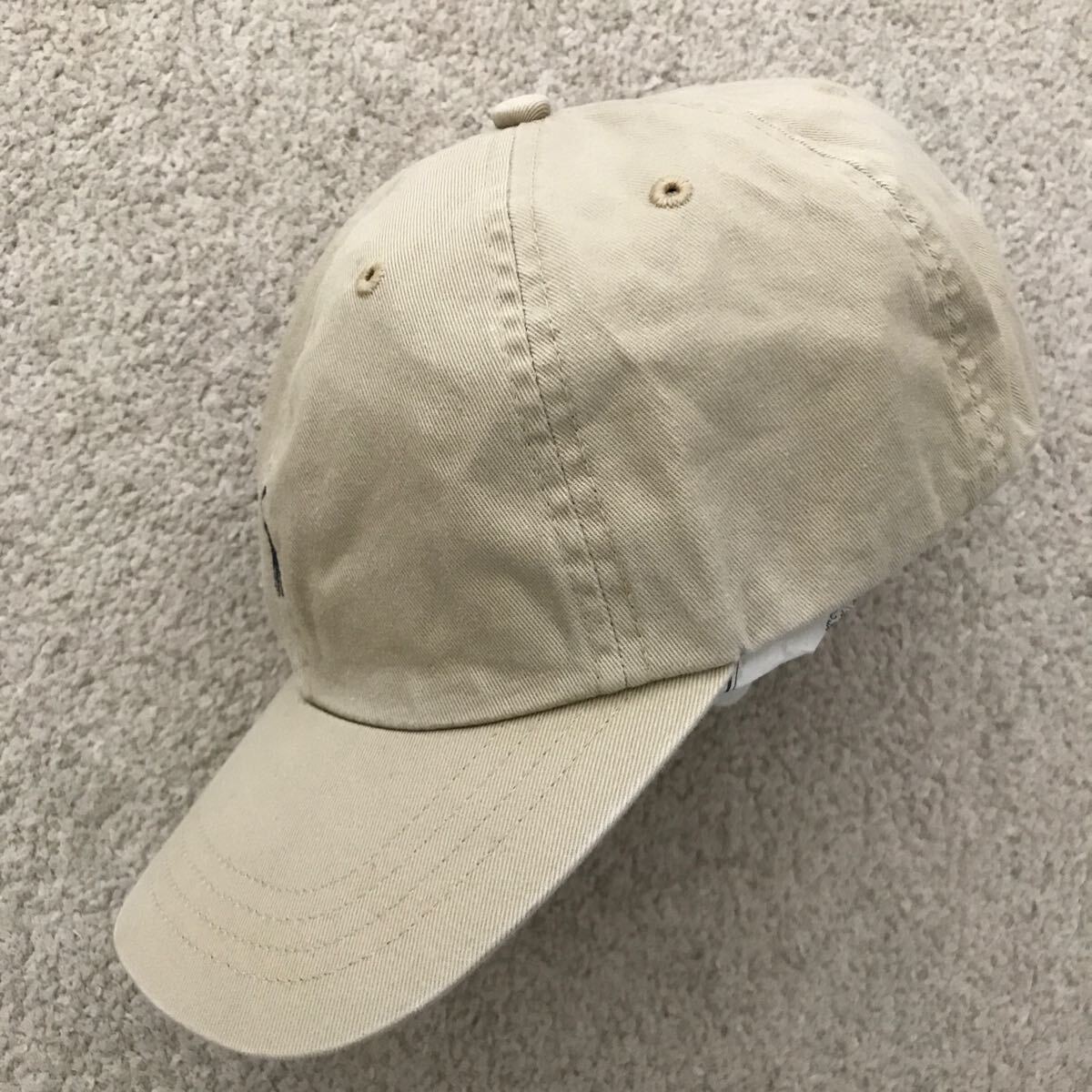 90's POLO Ralph Lauren ポロ・ラルフローレン 6パネル コットン キャップ CAP 帽子 レザーベルト FREE ベージュ 革ベルト ビンテージ RRL_画像5