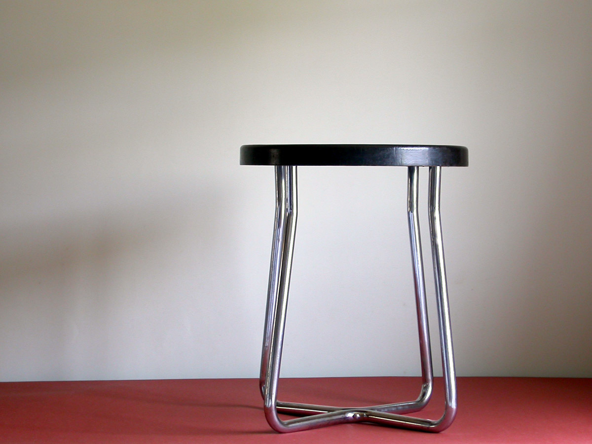  Vintage stool side table / Germany steel pipe furniture a-ru deco 