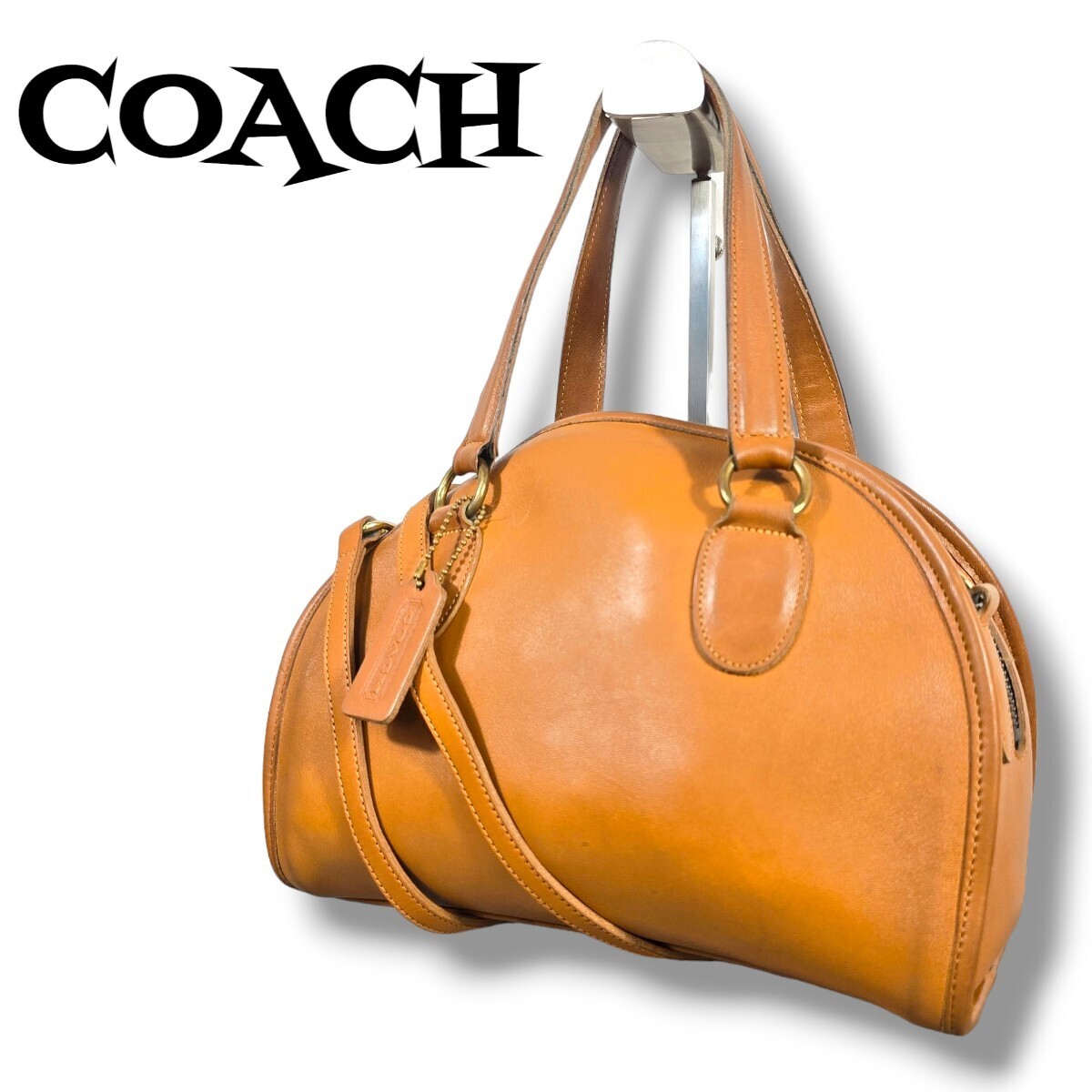 1円 COACH コーチ オールドコーチ ハンドバッグ 2way ショルダーバッグ チャドウィック ミニボストンバッグ キャメル ゴールド金具 9928_画像1