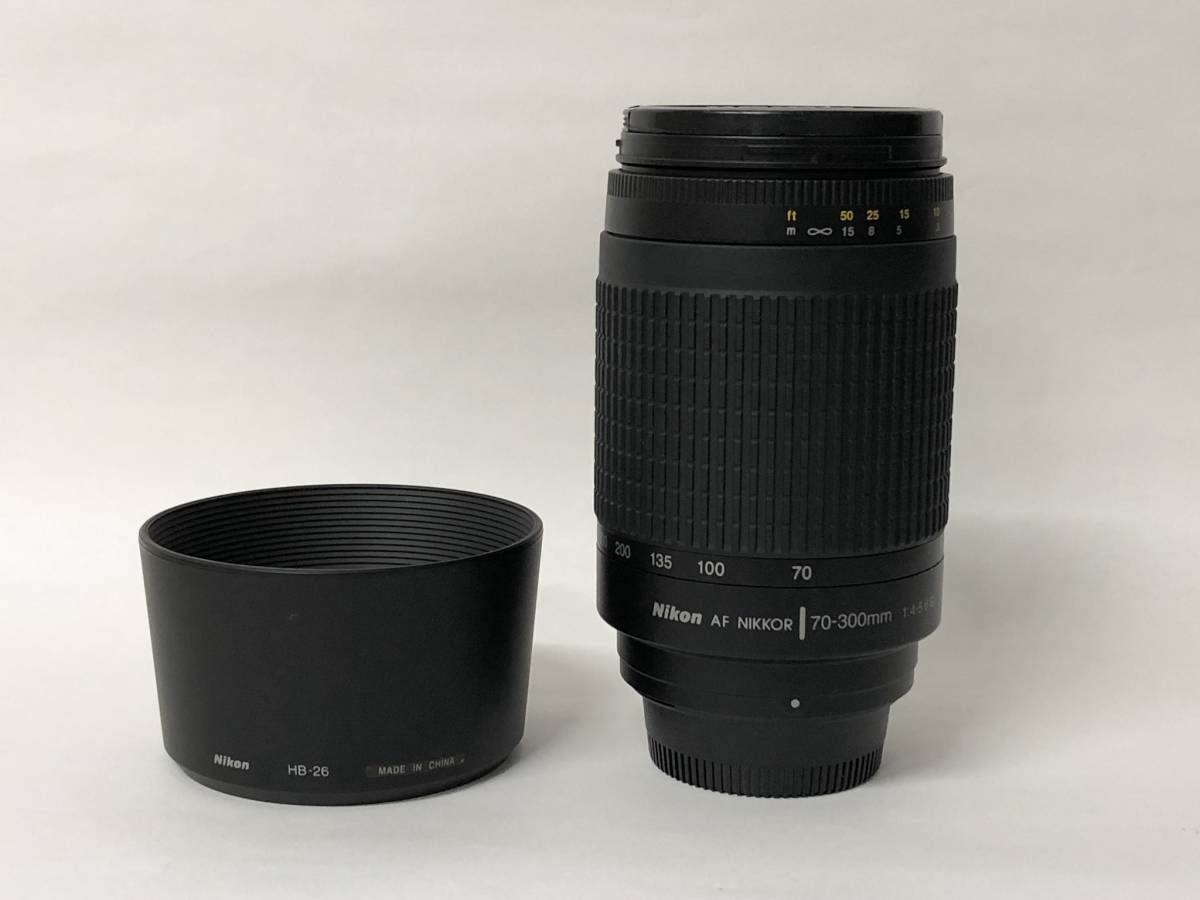 【現状品】NIKON/ニコン 一眼レフカメラ用交換レンズ AF NIKKOR 70-300mm F4-5.6 G フード付き
