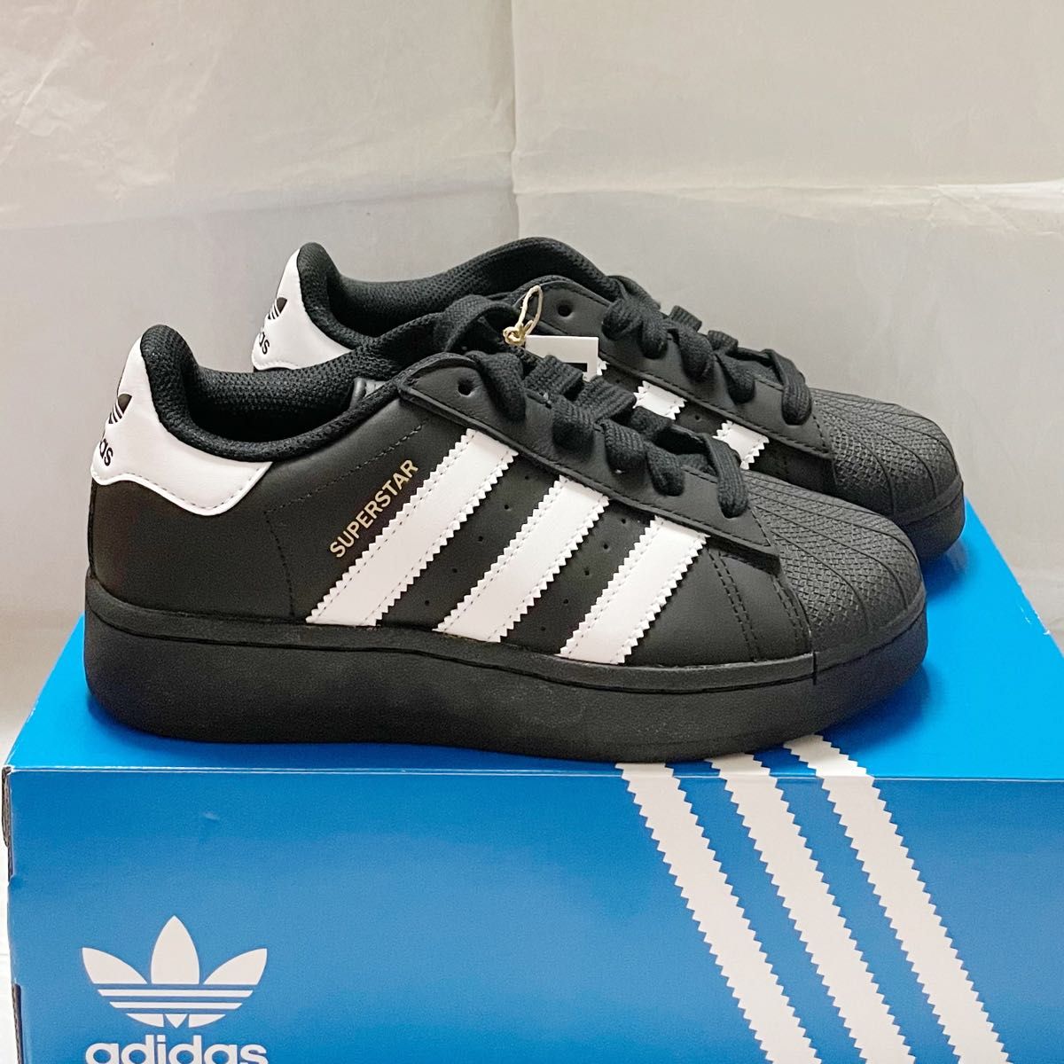 adidas superstar xlg アディダス スーパースター 厚底 黒