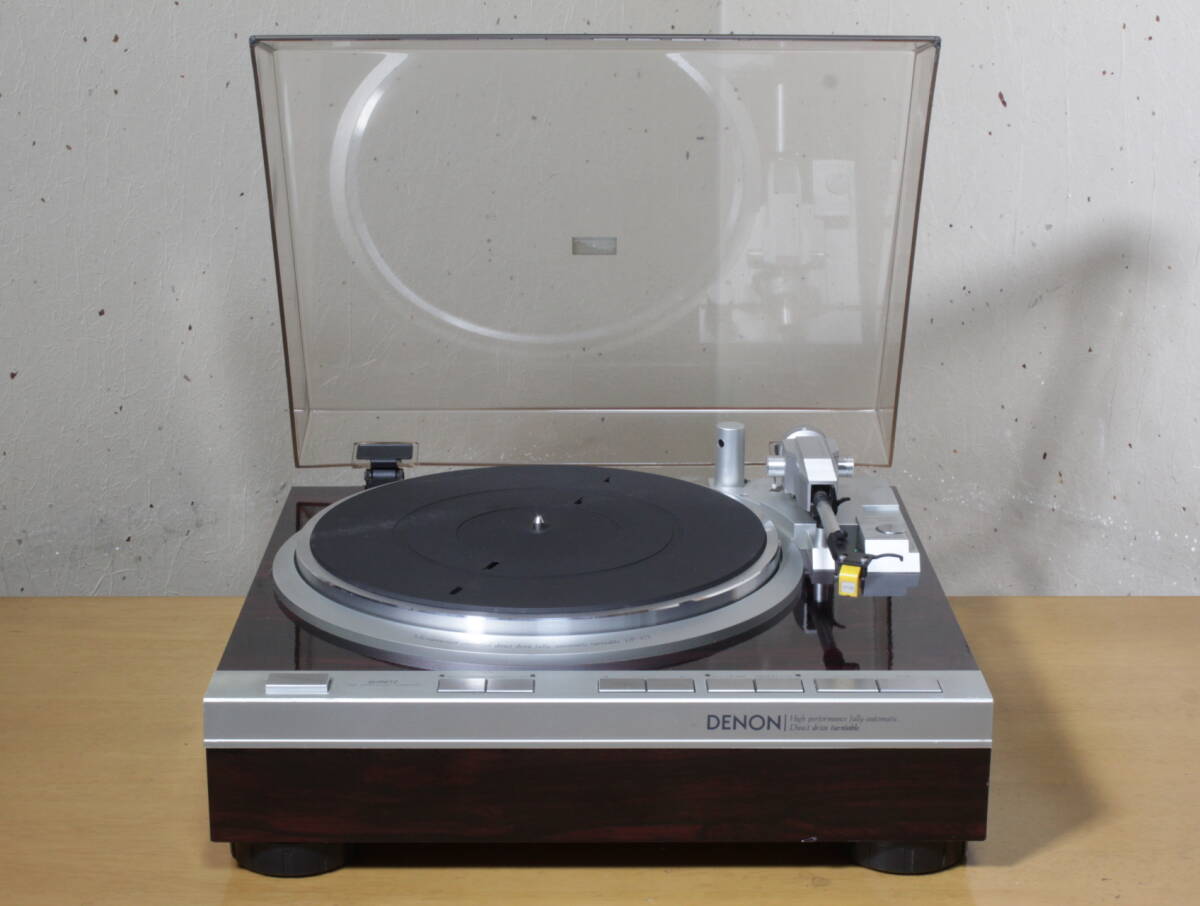  operation excellent [ DENON DP-47F ] quartz lock full automatic turntable cartridge * manual attaching 