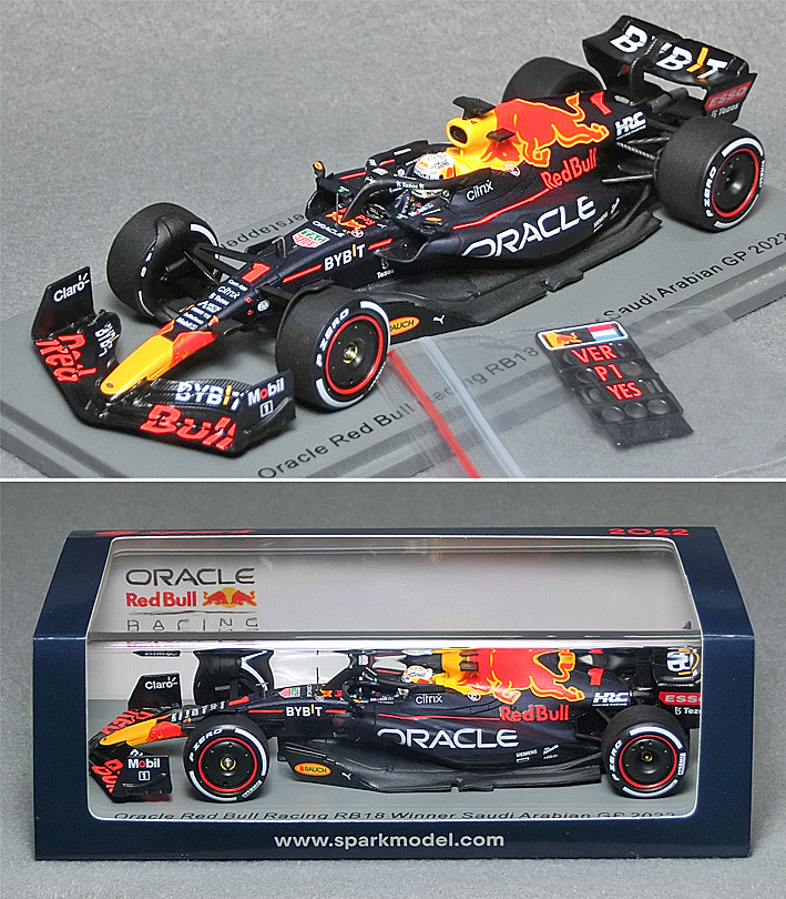 レッドブル RB18（No.1/マックス・フェルスタッペン）2022サウジアラビアGP優勝　　*1/43 スケール　*スパークモデル製 *品番S8524　　*06_画像1