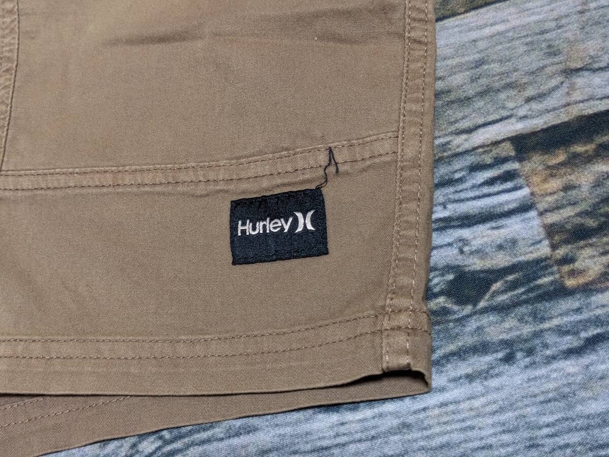 ワケあり XXL相当 HURLEY コットン ショートパンツ US/L 検 ハーレー:USA/老舗サーフブランド ショーツ カーキ/ベージュ/モカ 2XL/3L_画像3