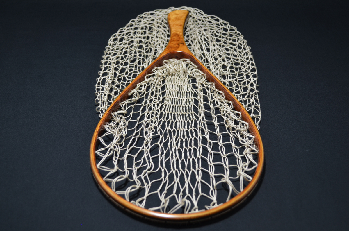 ハンドメイド ランディングネット 樺瘤
