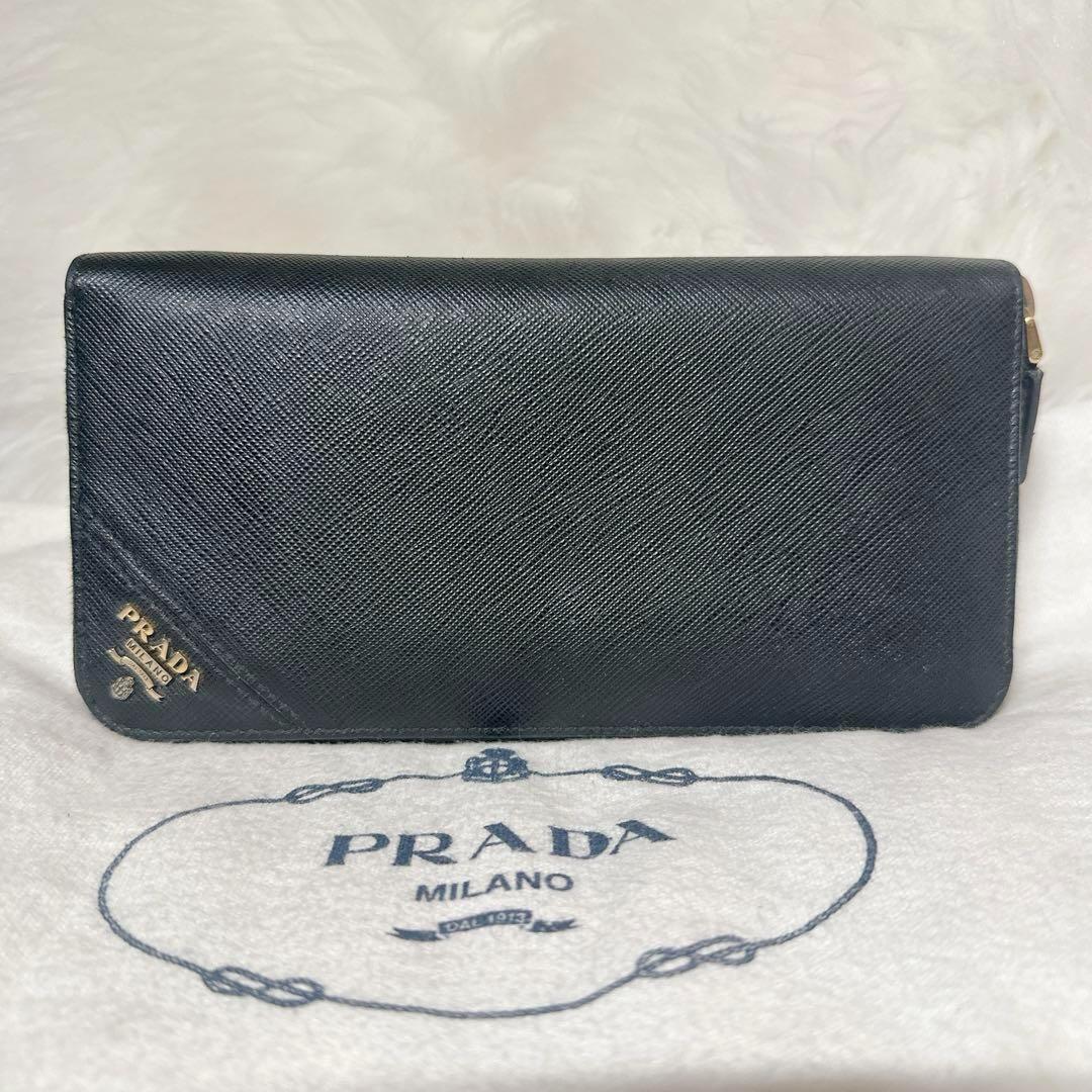 PRADA プラダ 長財布 ラウンドファスナー ブラック サフィアーノレザー メンズ 黒 ゴールド金具 ラウンドジップ レディース ユニセックス PRADA プラダ 長財布 ラウンドファスナー ブラック サフィアーノレザー メンズ 黒 ゴールド金具 ラウンドジップ レディース ユニセックス