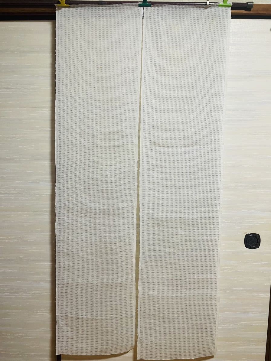 アンティーク白絣麻ハギレ 151cmx35cm 2枚の画像1