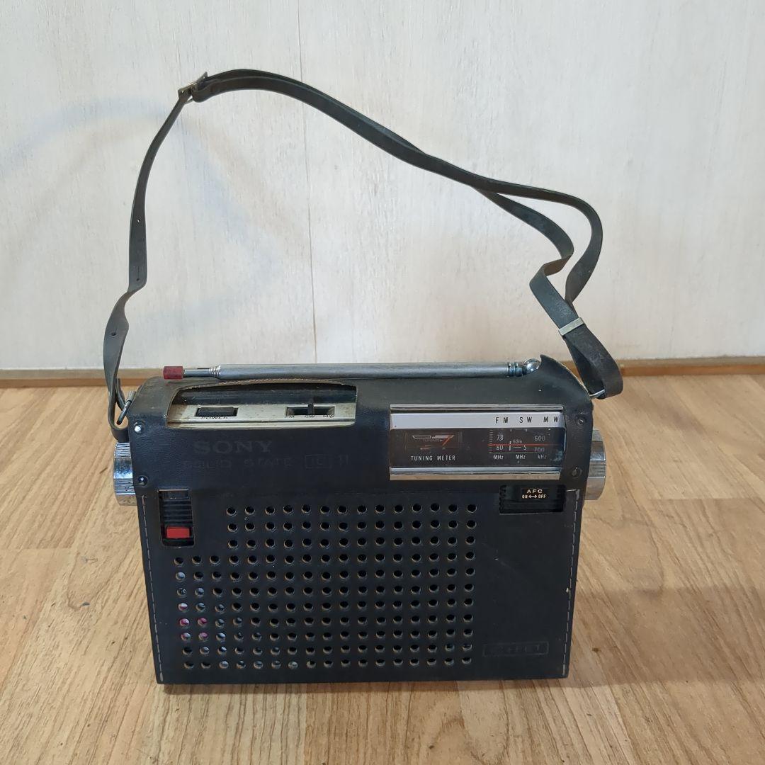 ソニー ICF-110 ラジオ 単2電池 カバー付き 希少 レアもの 昭和家電 ETC0318_画像1
