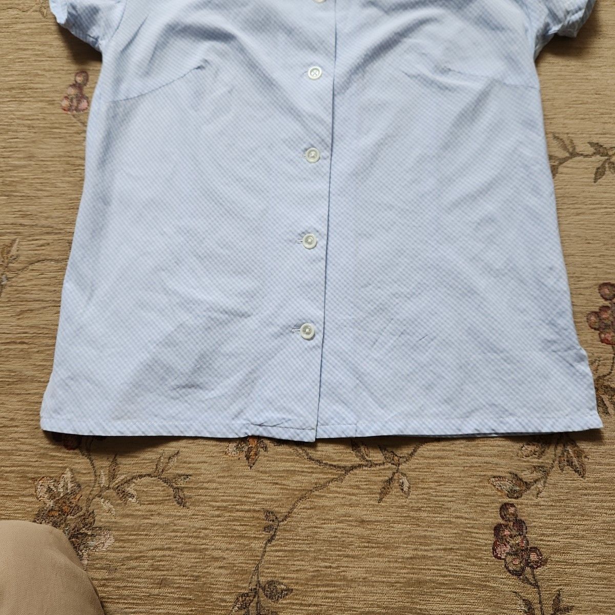 CYNTHIAギンガムチェック半袖綿100%カッターシャツ日本製