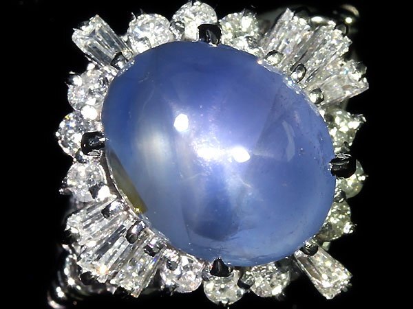 OU11659T【1円～】新品【RK宝石】≪Star Sapphire≫ 上質非加熱スターサファイア 大粒4.36ct 極上ダイヤモンド Pt900 高級リング ダイヤの画像3