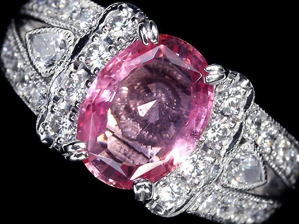 IOM11439SS【1円～】新品【RK宝石】希少宝石 極上パパラチャサファイア 大粒2.15ct 極上ダイヤモンド 0.77ct Pt900 超高級リング ダイヤ_画像1