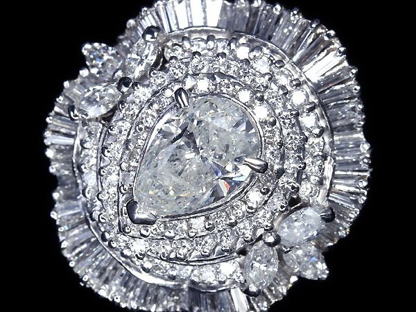 VOM11745SS【1円～】新品【RK宝石】《Diamond》上質ダイヤモンド 特大2.03ct! 極上脇石ダイヤモンド 総計1.89ct Pt900 超高級リング ダイヤ_画像1