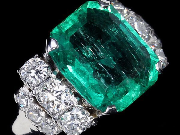 IUK11465T[1 jpy ~] new goods [RK gem ] super rare Colombia production VIVID GREEN Minor finest quality emerald extra-large 3.4ct finest quality diamond Pt900 super high class ring 
