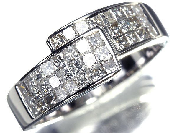 GK11709SS[1 jpy ~] new goods [RK gem ]{Diamond} finest quality diamond total total 1.00ct!! K18WG high class ring mystery setting diamond 