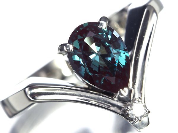 KO11569S【1円～】新品仕上【RK宝石】クレサンベール 極上アレキサンドライト 特大1.04ct!! 極上ダイヤモンド Pt900 高級リング ダイヤ_画像3