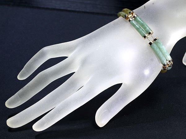 KL11789SS[1 jpy ~] new goods finish [RK gem ]{Jade} resin .. none!! natural ..14K high class bracele jade 