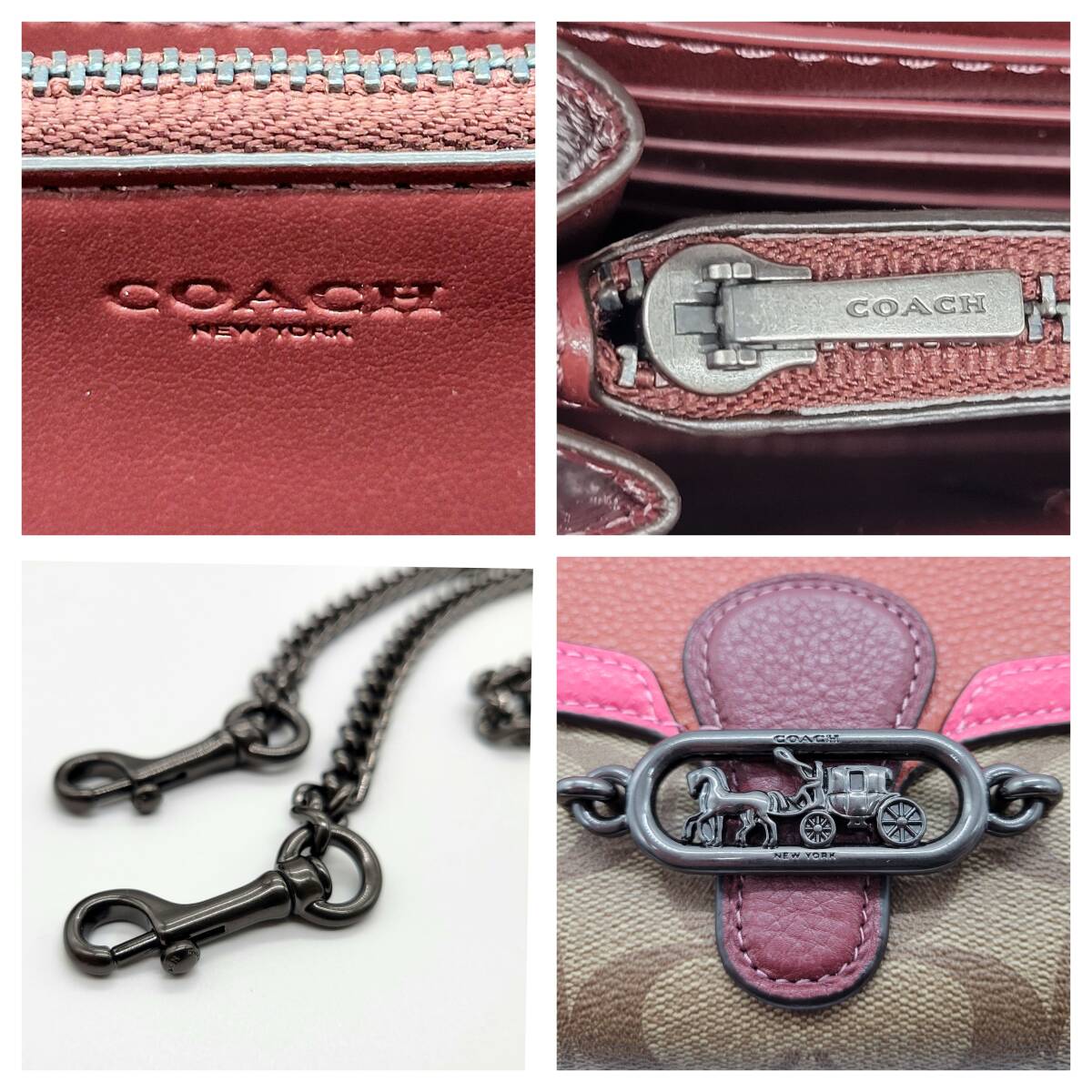 COACHショルダーバッグ　お財布ショルダー2way シグネチャー_画像7