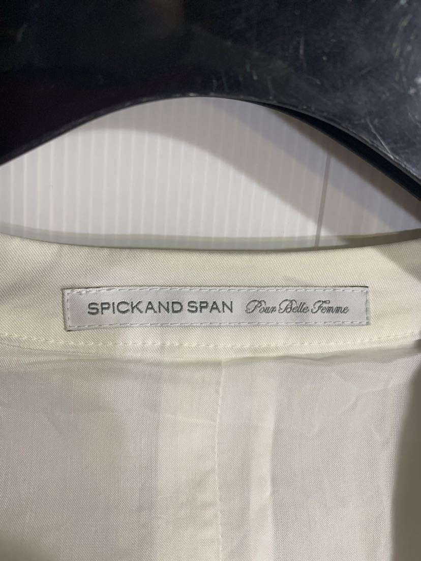 SPICK AND SPAN Pour Belle Femme スピックアンドスパン 日本製 白 装飾金ボタン 1Bジャケット ブレザー ホワイト 36 S程度_画像5