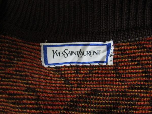 ★イヴサンローラン Yves Saint Laurent★レディース 木の葉柄 ウールニットカーディガン★R60512046A_画像5