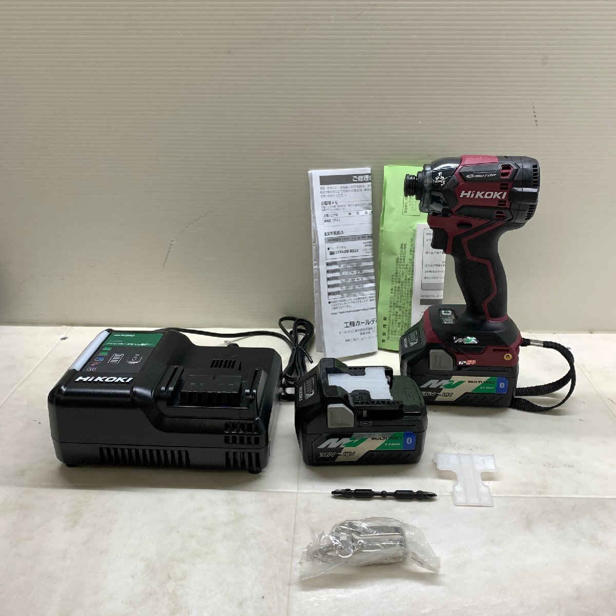 MIN【中古美品】 MSMK HiKOKI ハイコーキ コードレス インパクトドライバ WH36DC 2XPRS フレアレッド 〈102-240511-CN-18-MIN〉_画像4