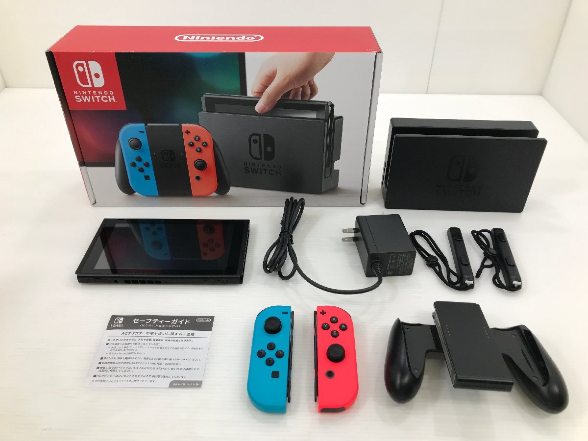 【TAG・中古】(3)★1円～★Nintendo Switch本体 旧モデル ネオン ★動作確認済み ★欠品あり ★保証印無し 034-240510-YK-27-TAGの画像1