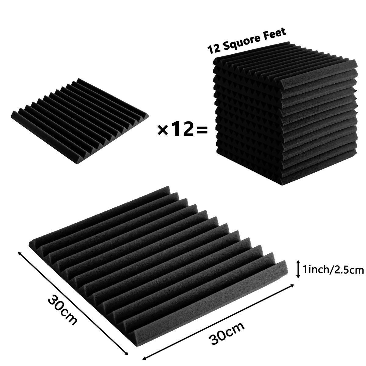 吸音材 36枚 ウレタンフォーム 防音材 吸音パネル 吸音マット 吸音シート 30×30×2.5cm_画像5