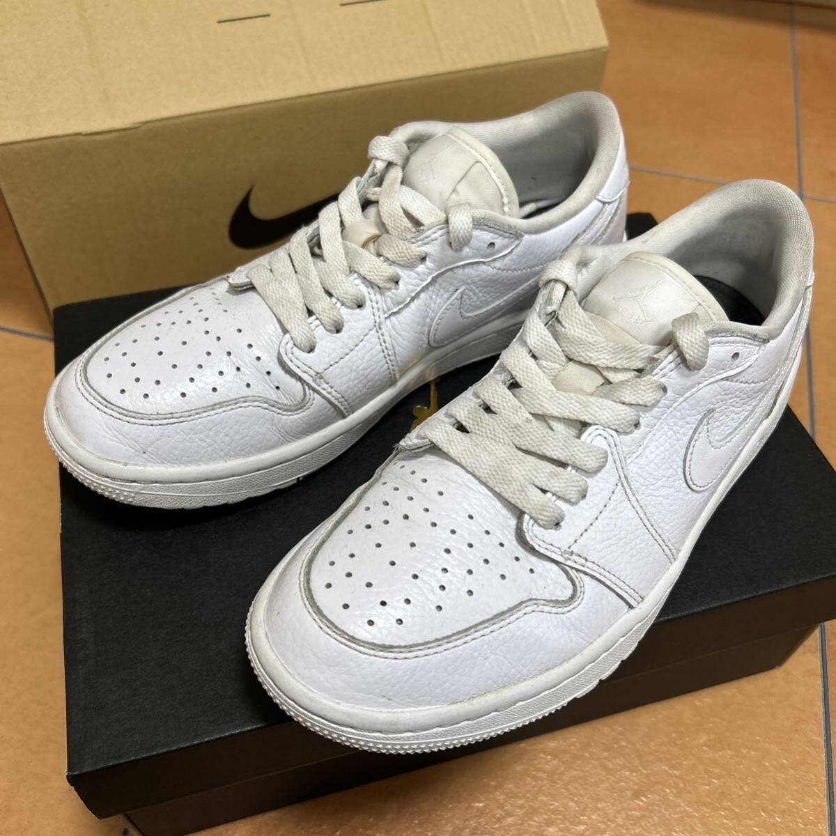 中古 26センチ Nike Air Jordan 1 Low Golf Triple White ナイキ エアジョーダン1 ロー ゴルフ トリプルホワイト DD9315-101_画像2