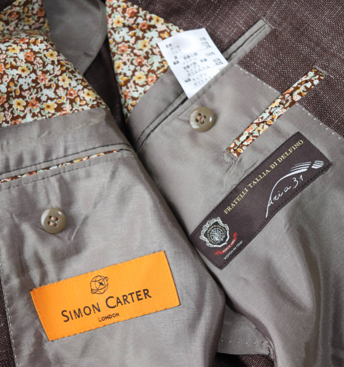 110 000円新品【英国 SIMON CARTER サイモンカーター】麻シルク 110 000円新品【英国 SIMON CARTER サイモンカーター】麻シルク