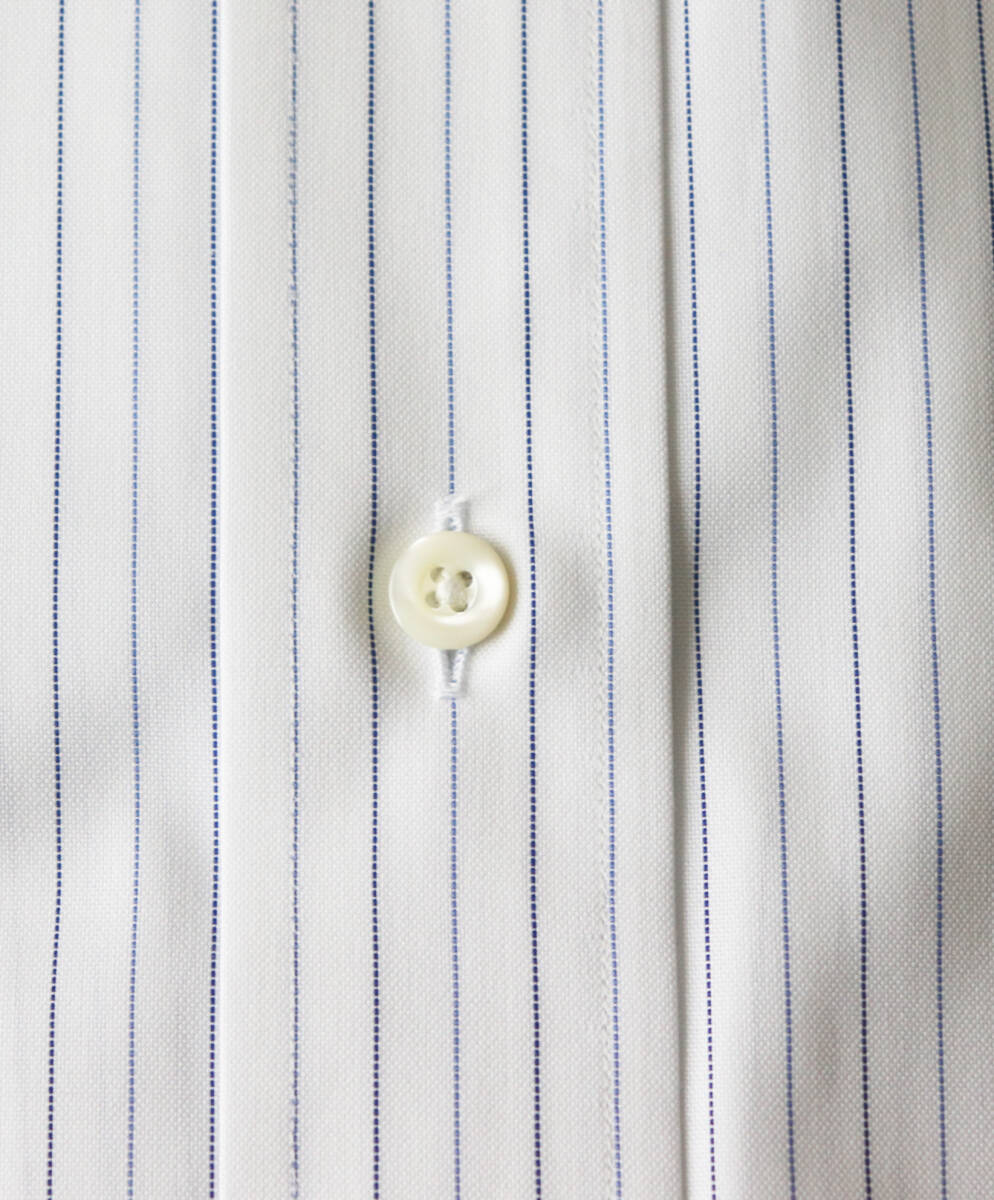 新品タグ付き【JPRESS ジェイプレス】PREMIUM PLEATS 形態安定 B.Dストライプ半袖シャツ ワイシャツ L v4987-2086