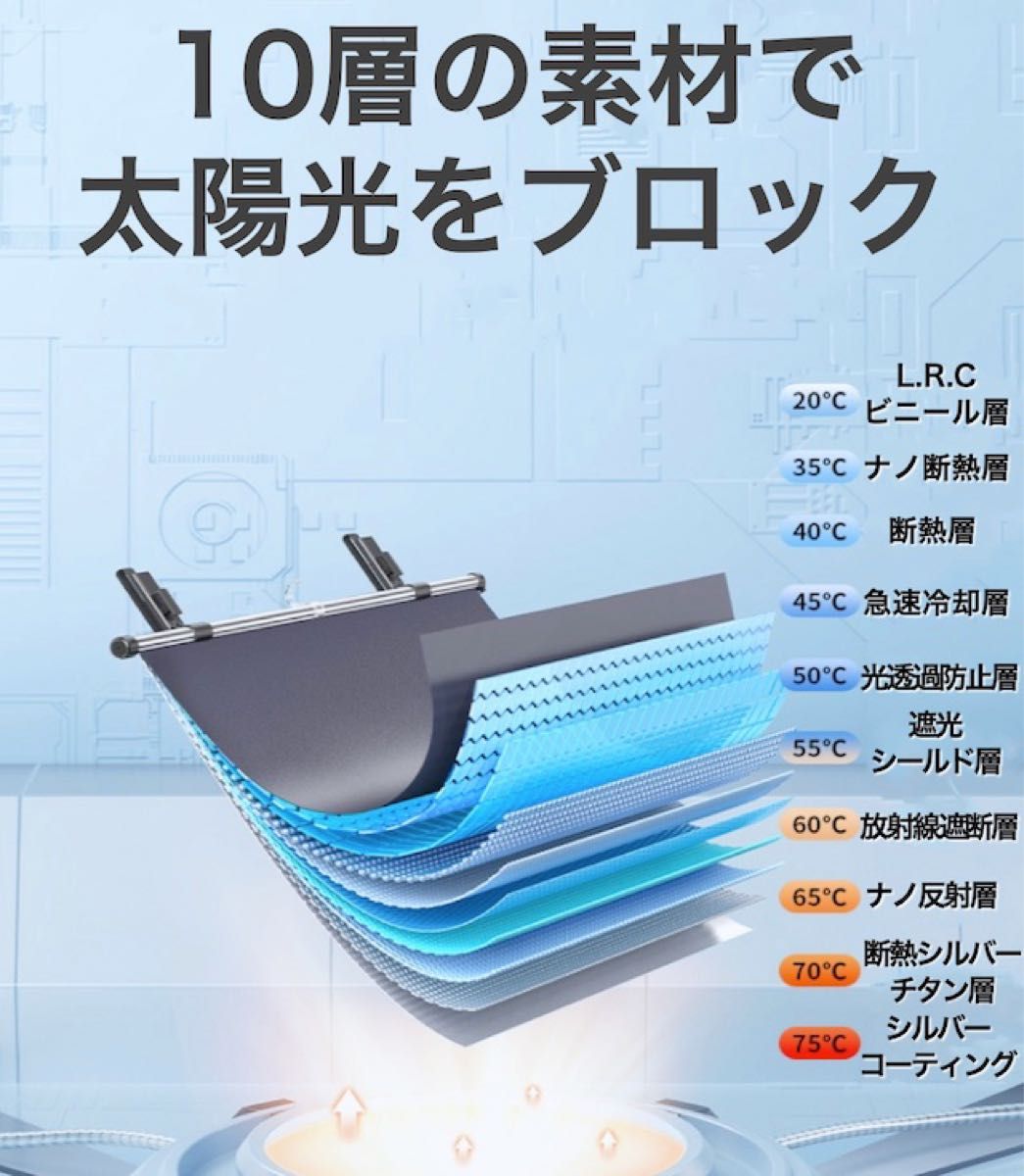 車用サンシェード　車用カーテン　車用ロールスクリーン　日除　暑さ対策　カーロールスクリーン　UVカット　1秒設置　110cm