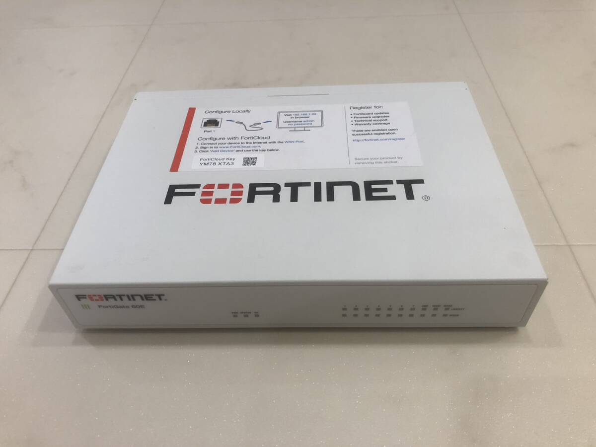 ライセンス:2025/1/17★FORTINET／FortiGate-60E★最新FW7.2.8★自作UTM設定マニュアル(youtube映像付)&FortiCloudマニュアル★補償1カ月間の画像1