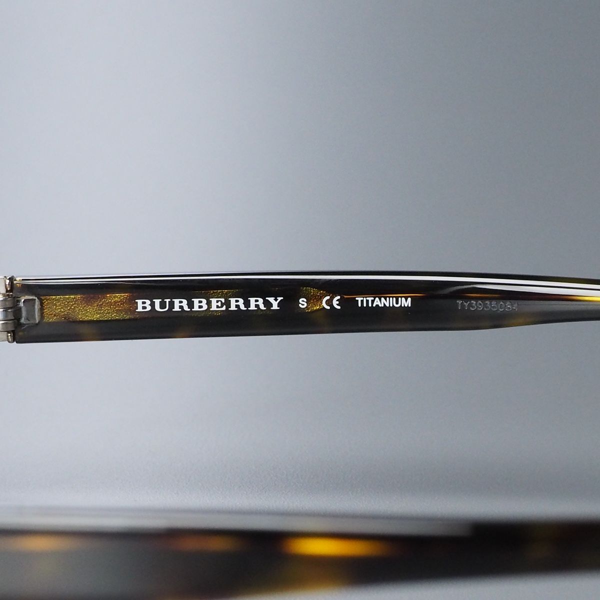 MF7220◎未使用 BURBERRY バーバリー スクエア ハーフリム ナイロール チタンフレーム 眼鏡 メガネ B1286TD サイズ55□17 140の画像6
