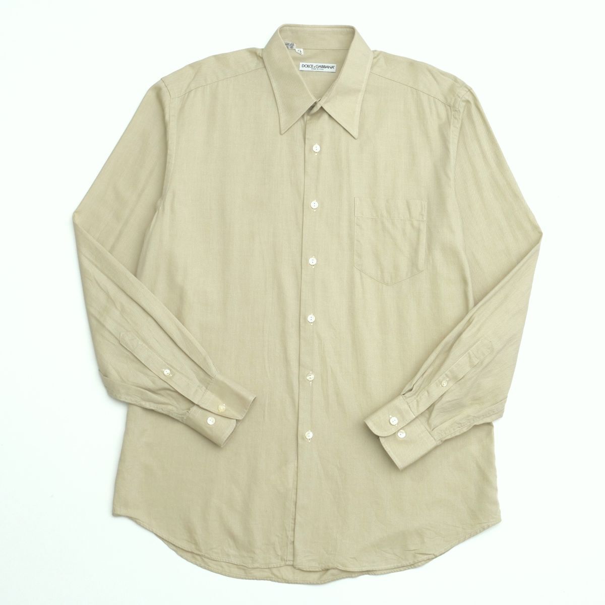 W0933v Italy made Dolce & Gabbana men's 41/16 cotton shirt long sleeve shirt green group 