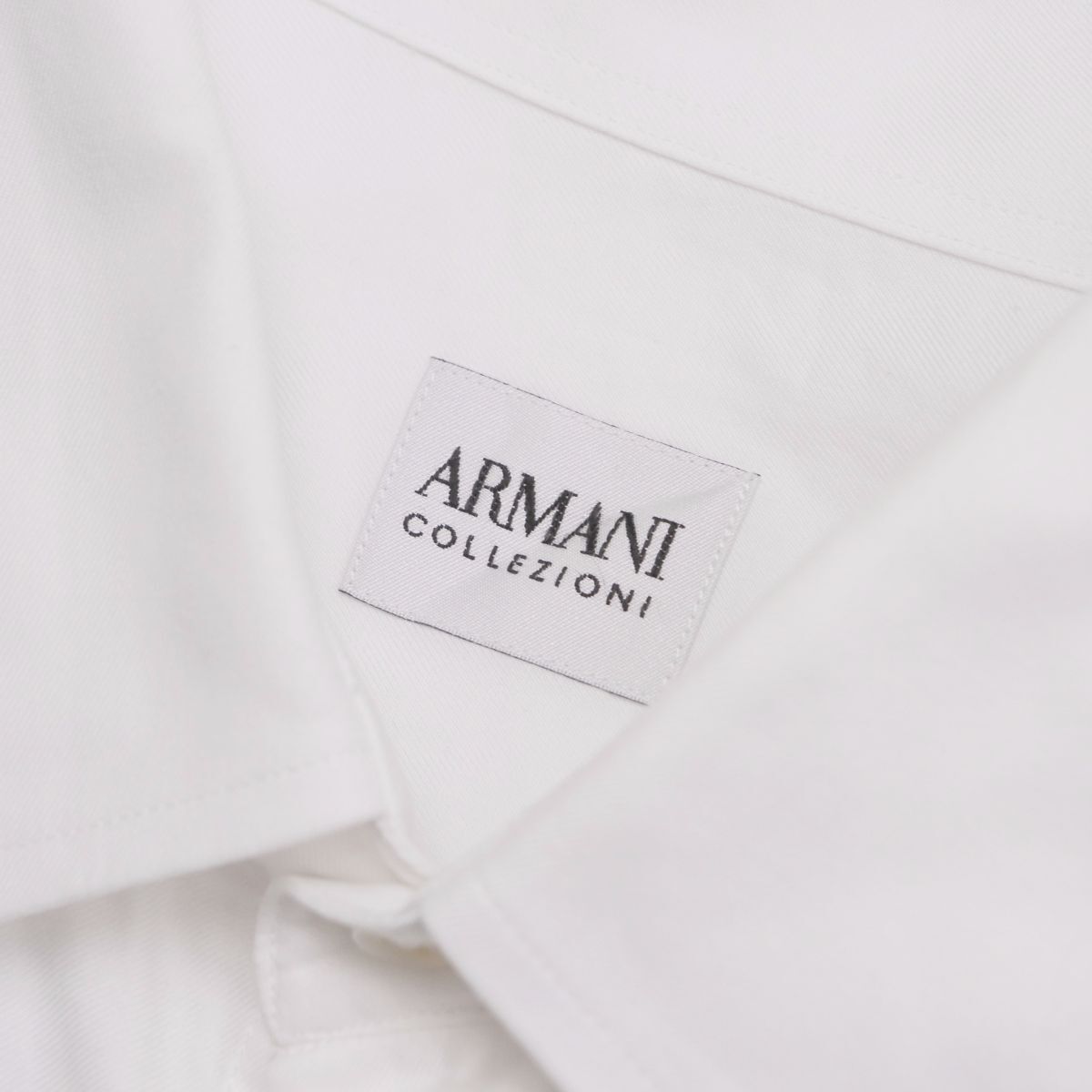 W1543 Armani ko let's .o-ni*2 позиций комплект * постоянный цвет рубашка + двойной запонки рубашка * оттенок белого * хлопок * рубашка с длинным рукавом * мужской 