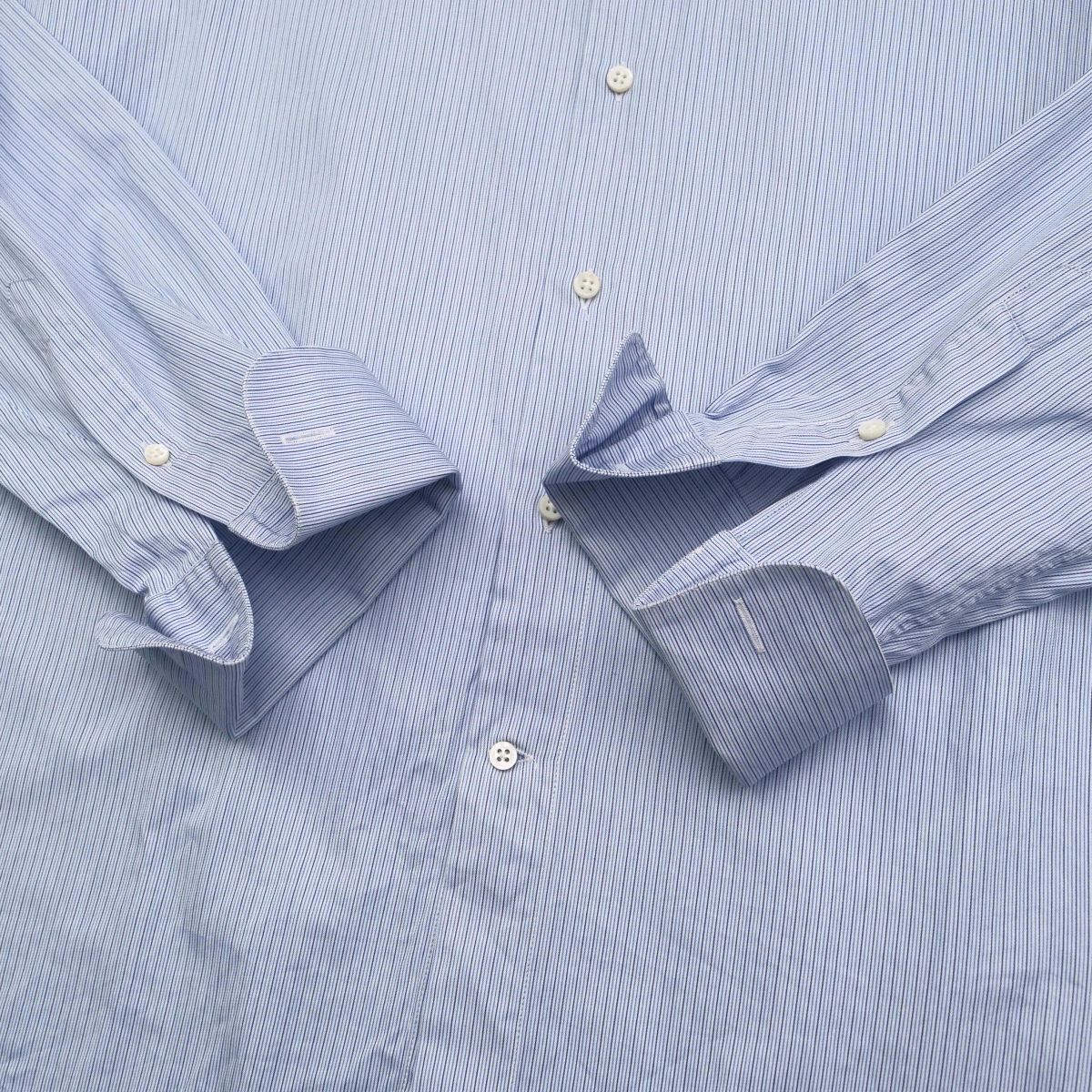 W1541 Armani ko let's .o-ni*2 позиций комплект * постоянный цвет рубашка + двойной запонки рубашка * белый * голубой * хлопок / рубашка с длинным рукавом * мужской 