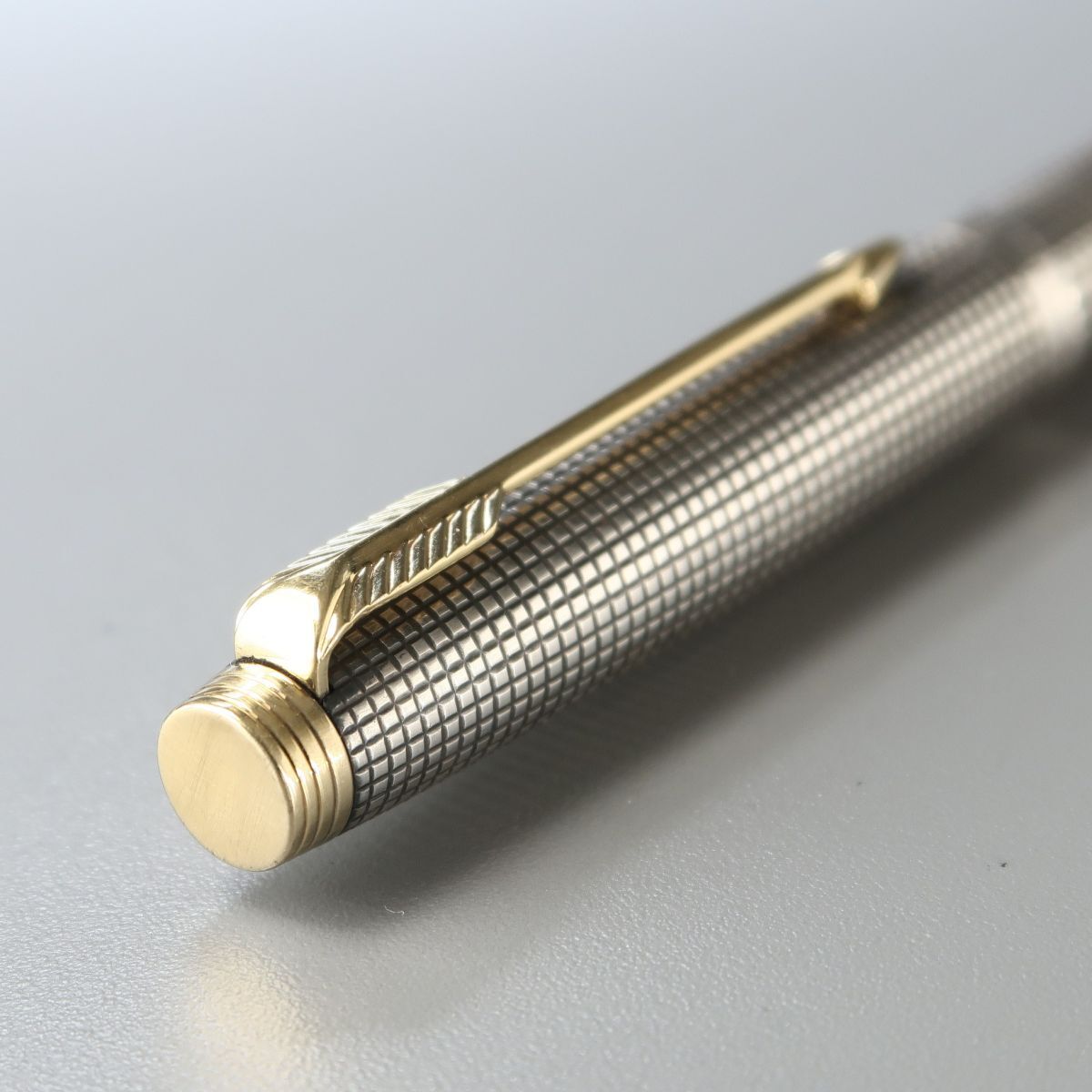 TH1272◎初期 PARKER パーカー 75 シズレ フラットトップ スターリングシルバー 14金 刻印:14K 63 万年筆 筆記具 0目盛り コンバーター付_画像7