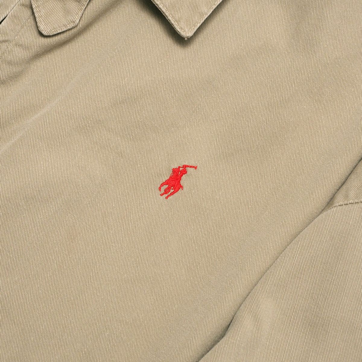 TH5298◎Polo by Ralph Lauren ポロラルフローレン TALONジップ ブルゾン スイングトップ ジャケット ポニー刺繍 カーキ系 サイズXL_画像5