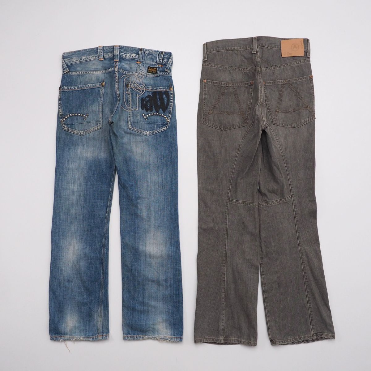 TH5194□ジースター ロゥ/G-Star RAW*2点セット*ダメージ加工*デニムパンツ/ジーンズ/ジーパン*ブルー系+ブラック系*メンズ*size30/32_画像2