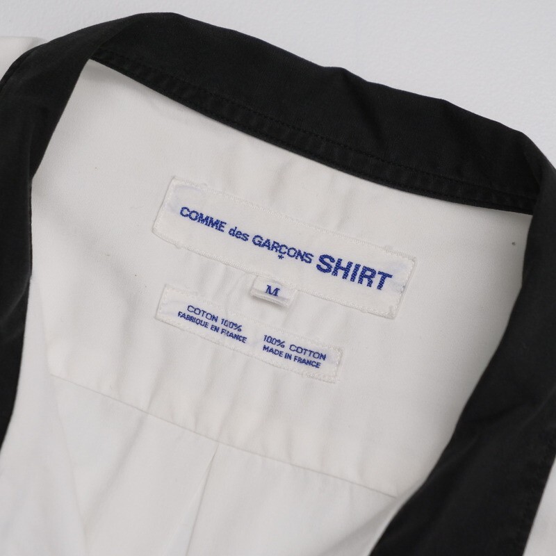 TH1938◇フランス製 コムデギャルソン シャツ メンズM 長袖 クレリックシャツ コンバーチブルカラーシャツ ホワイト系の画像7