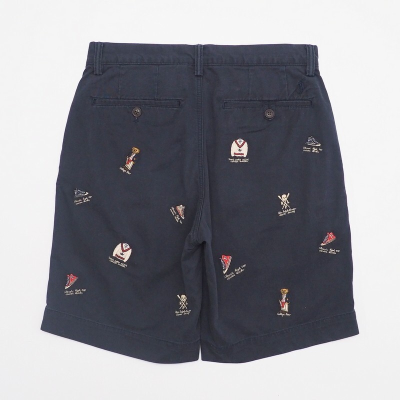 TH1062* Polo Ralph Lauren мужской 28 Polo Bear вышивка стрейч хлопок Short слаксы шорты шорты темно-синий серия 