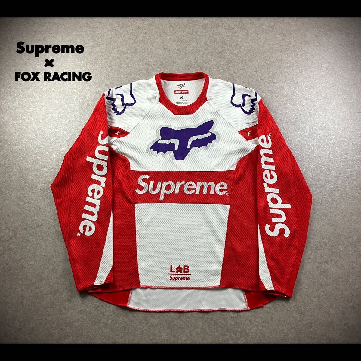 Supreme 18ss FOX RACING moto jersey シュプリーム フォックスレーシング モトクロス ジャージ コラボ テック ロンT 長袖 Tシャツ_画像1