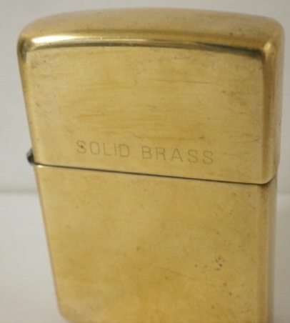 1994年製 ZIPPO SOLID BRASS 無地 シンプル 金色 ケース付き 90s Vintage ソリッドブラスの画像2
