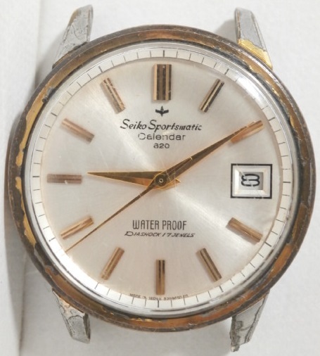 稼働品 状態悪 セイコー スポーツマチック カレンダー 820 17石 自動巻 メンズ腕時計 60s Vintage SEIKO Sportmatic Calendar 820 828960_画像6