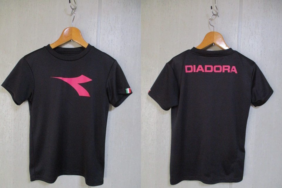 f143　ディアドラ　DIADORA　半袖Tシャツ　サイズL　紺　21-8_画像1