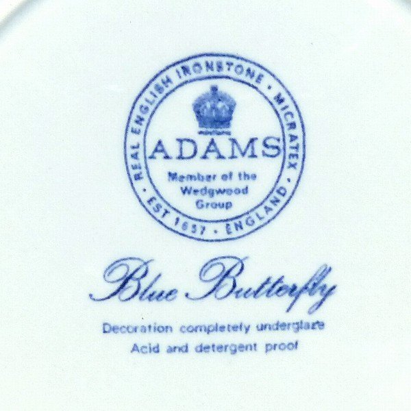 H68【ADAMS】 アダムス Blue Butterfly 皿 5枚セットの画像4