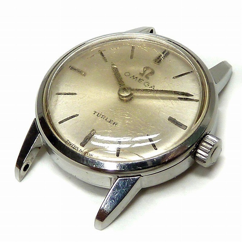 WA62【ヴィンテージ】オメガ OMEGA　TURLER　腕時計　手巻き　レディース 社外ベルト_画像2