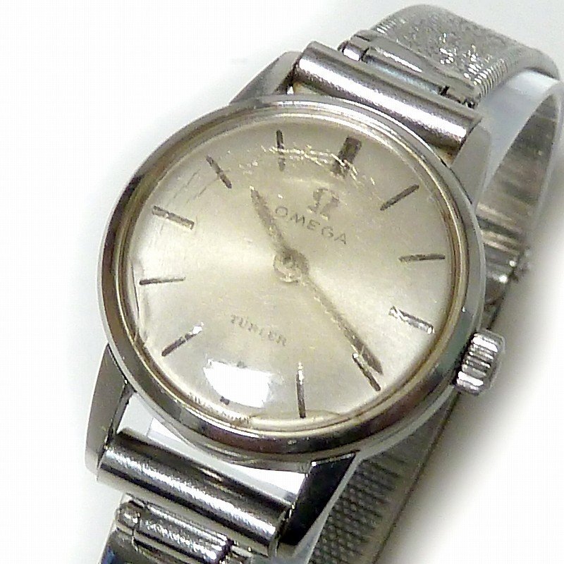 WA62【ヴィンテージ】オメガ OMEGA　TURLER　腕時計　手巻き　レディース 社外ベルト_画像1