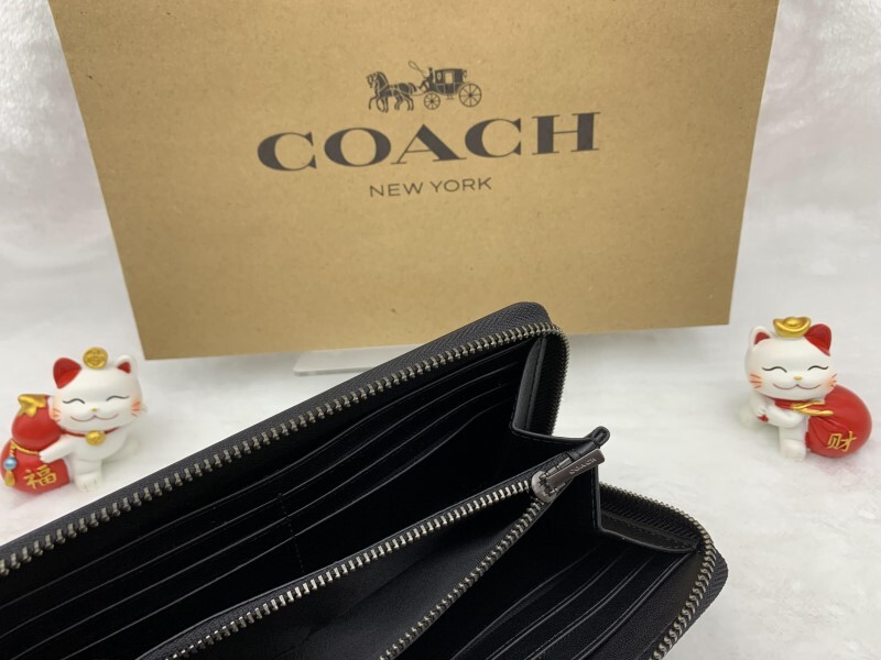 コーチ 長財布 COACH 財布 グラファイト/グレー/ブラック 黒 チェック アコーディオン ウォレット プレゼント 新品 未使用 F22533 A198_画像9